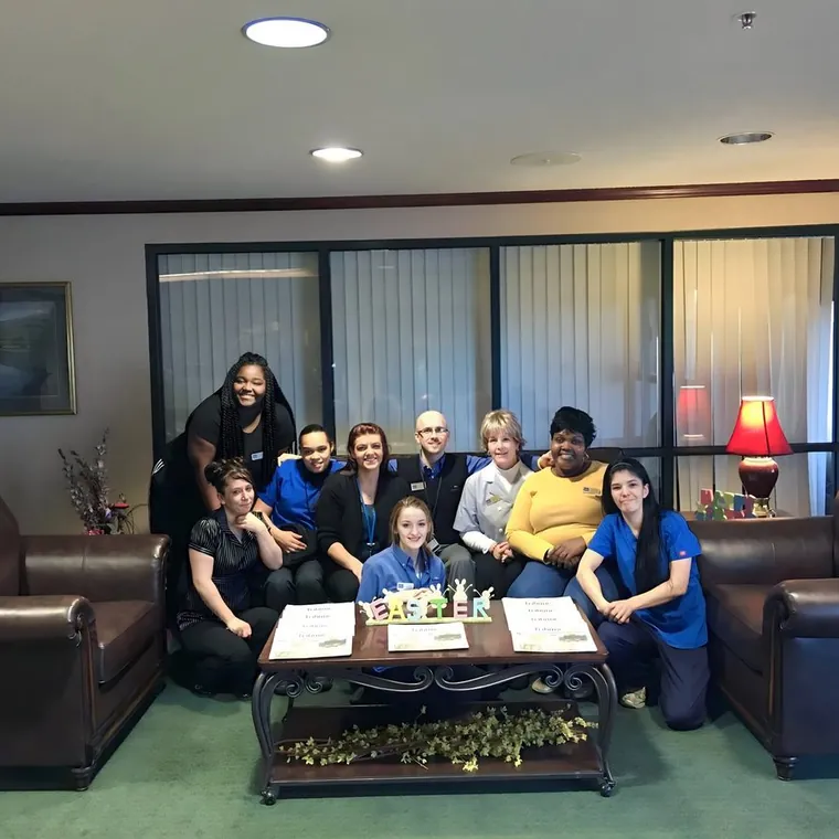 William Horschak with his hotel team gathered in the lobby